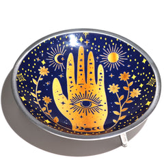 Triple Leg Enamelled Offering Plate - Hamsa Midnight Blue product image 2