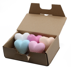 Set of 6 mixed Love Heart Bath Bombs 70g product image 2