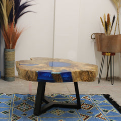 Tamarind and Resin Coffee Table - Sky Blue product image 6