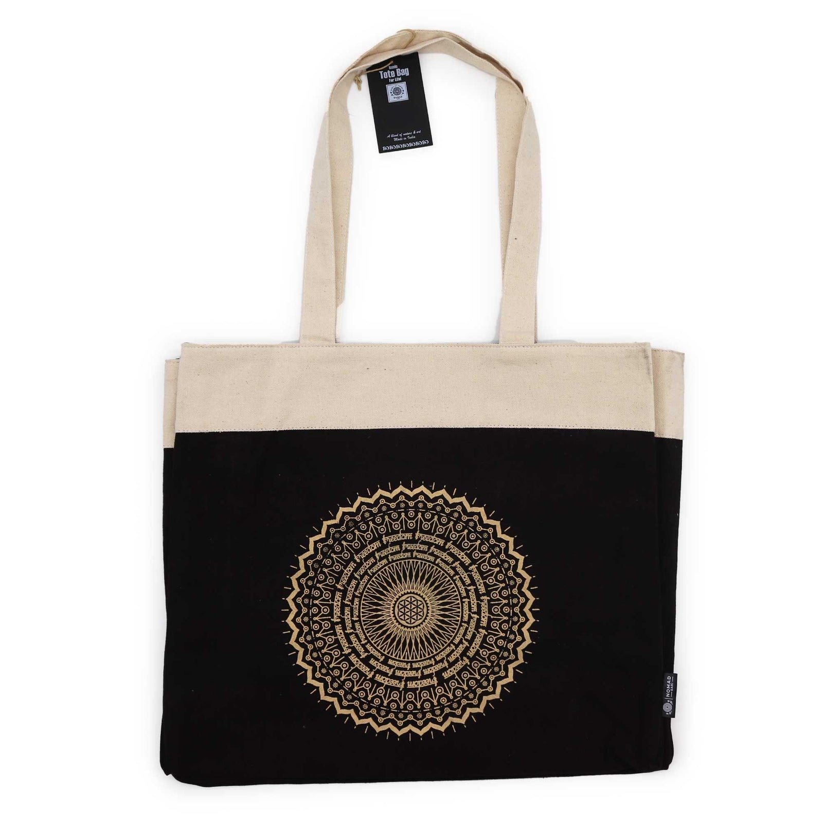 Oversized Stonewash Tote Bag 14oz - Freedom Mandala product image
