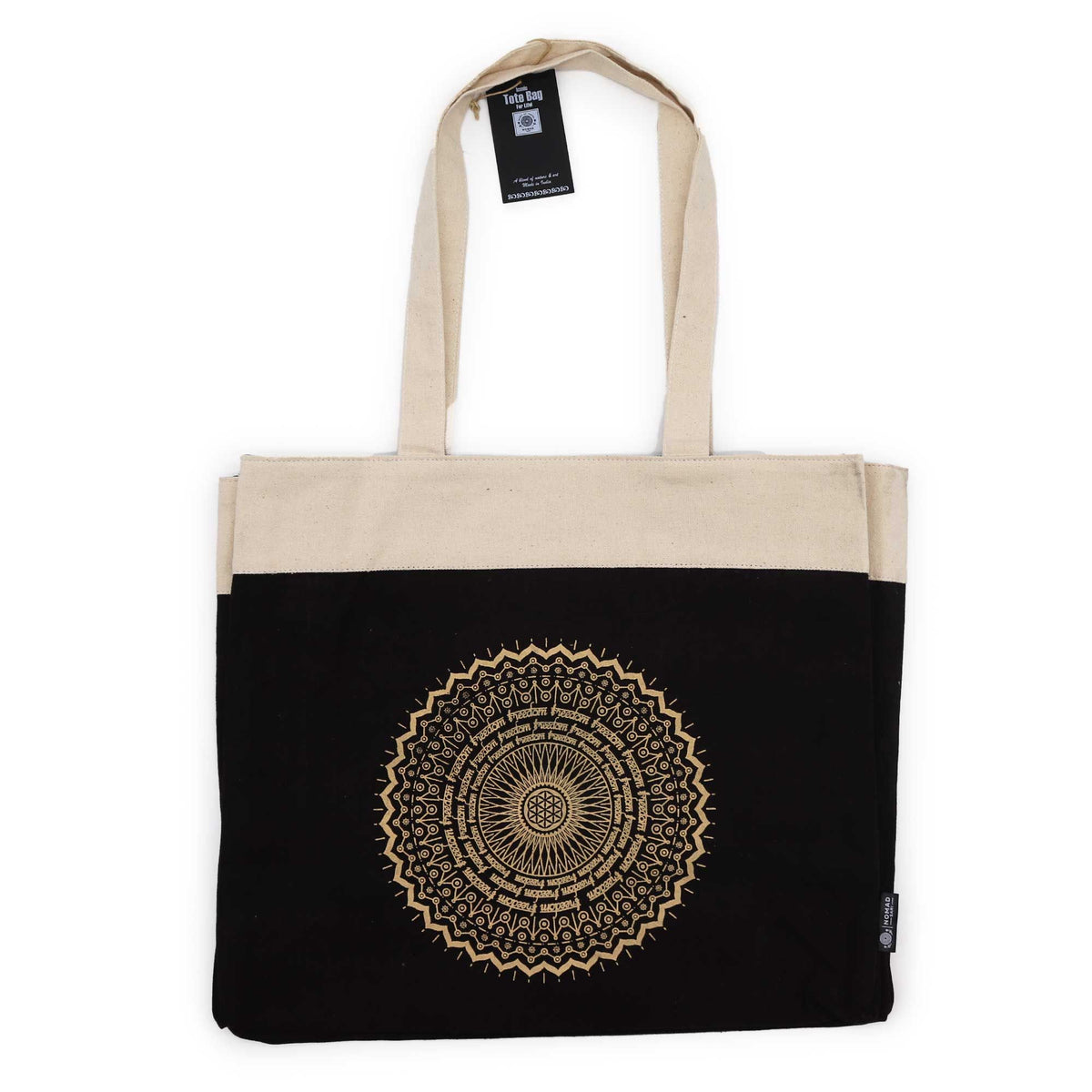 Oversized Stonewash Tote Bag 14oz - Freedom Mandala product image