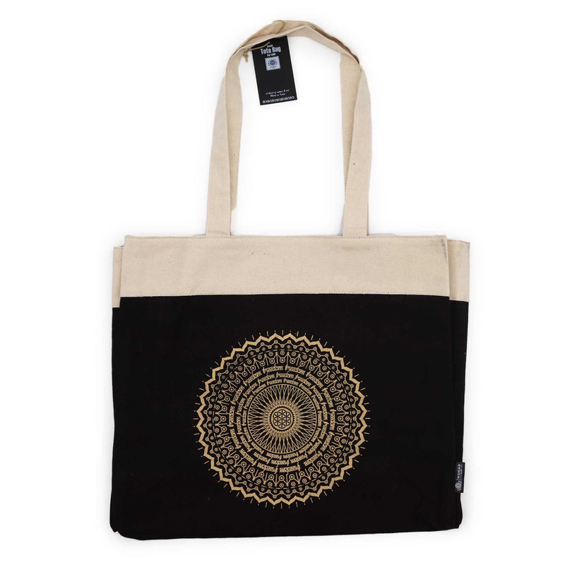 Oversized Stonewash Tote Bag 14oz - Freedom Mandala product image