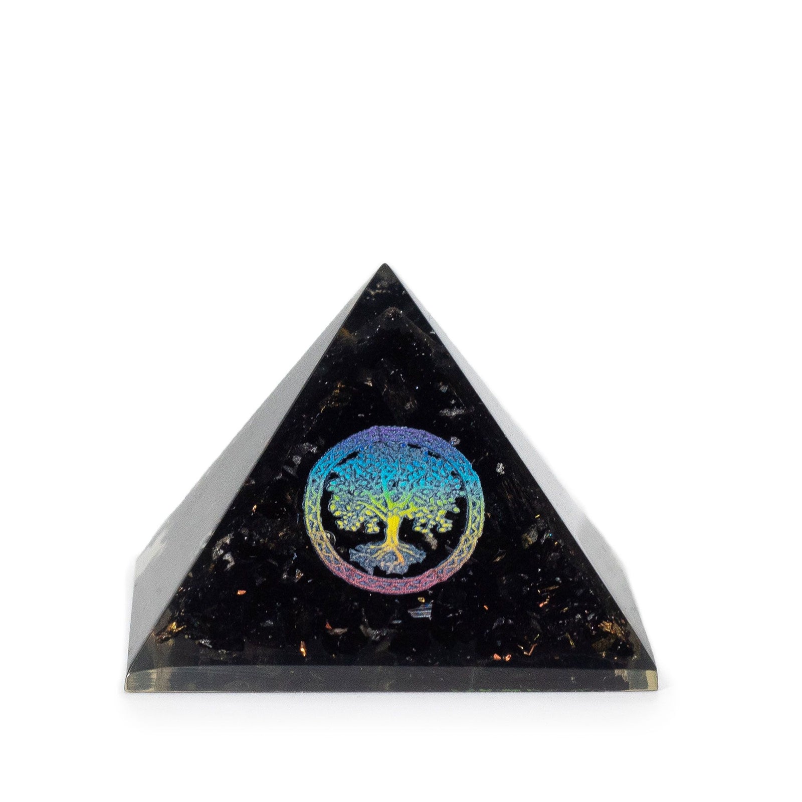 Small Organite Pryamids 5.5x4.5cm - Tree of Life - Black Tormaline Chips product image