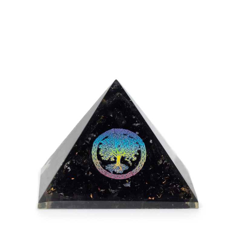 Small Organite Pryamids 5.5x4.5cm - Tree of Life - Black Tormaline Chips product image
