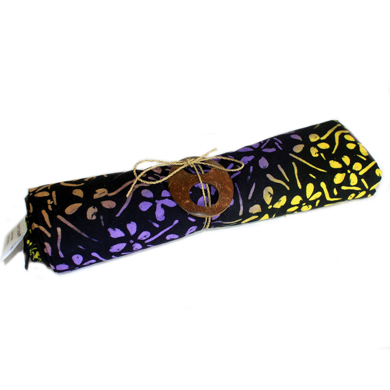 Bali Block Print Sarong - Pretty Petals - Black product image