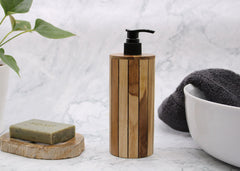 Natural Teakwood Soap Dispenser - Round product image 2