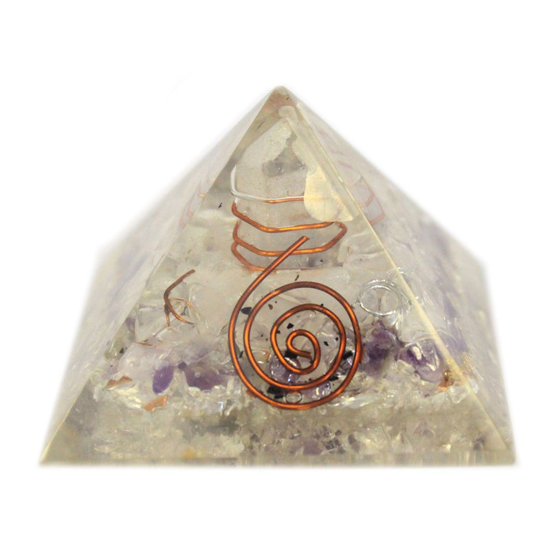 Med Orgonite Pyramid 55mm Gemchips and Copper product image