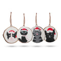 Christmas Cats - Hand Painted Log Xmas Decor (set 4) product image