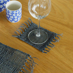 Set of 4 Seagrass Fringe Natural Coasters - Charcoal product image