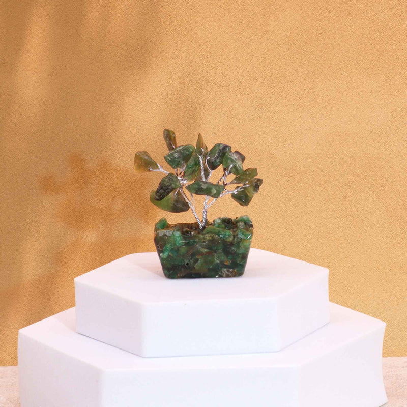 Mini Gemstone Tree On Orgonite Base - Green Aventurine (15 stones) product image