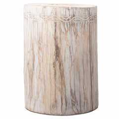 Tribal Stool / Table - Albasia - Whitewash product image 2