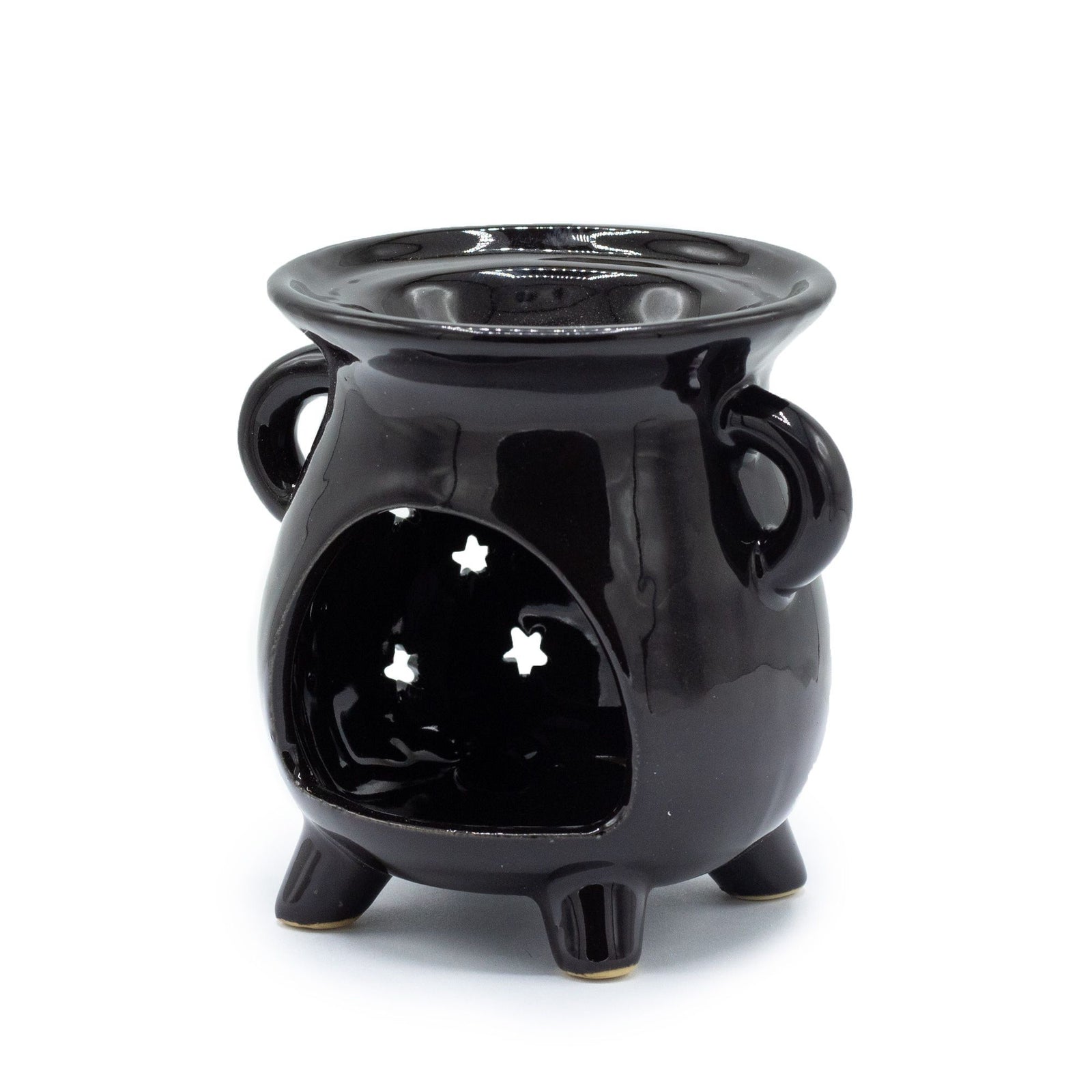 Cauldron Oil Burner - Moon & Stars - Black product image