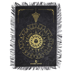 Ancient Witch Pendulum Divination Cloth - Sun Face - Black & Gold product image 2