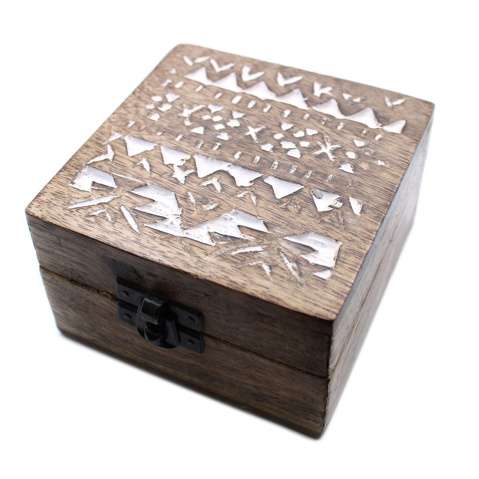 White Washed Wooden Box - 4x4 Slavic Design product image