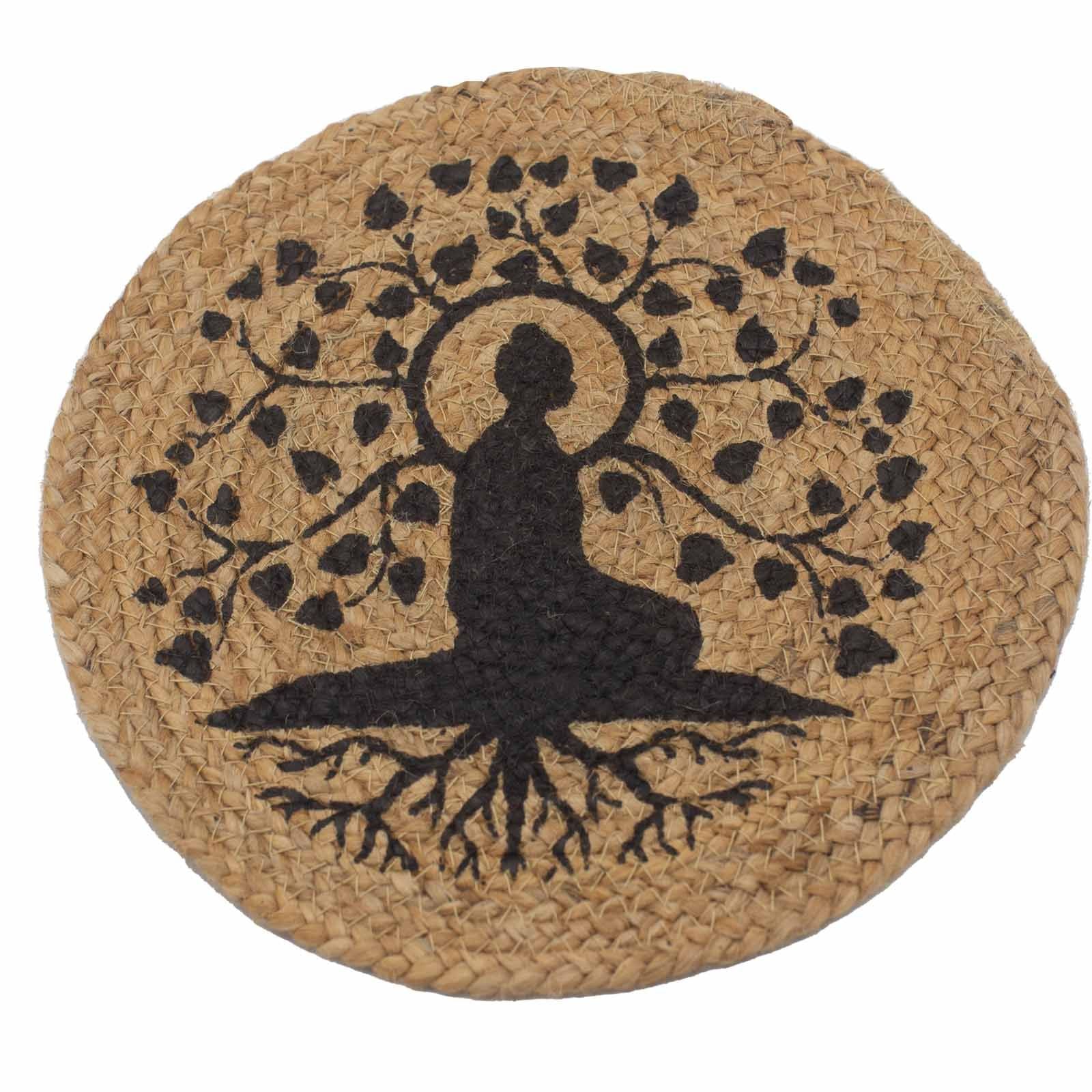 Natural Place Mat - Jute 30cm - Bodhi Tree Print product image
