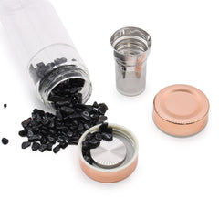 Crystal Glass Tea Infuser Bottle - Rose Gold - Rose Quartz product image 6
