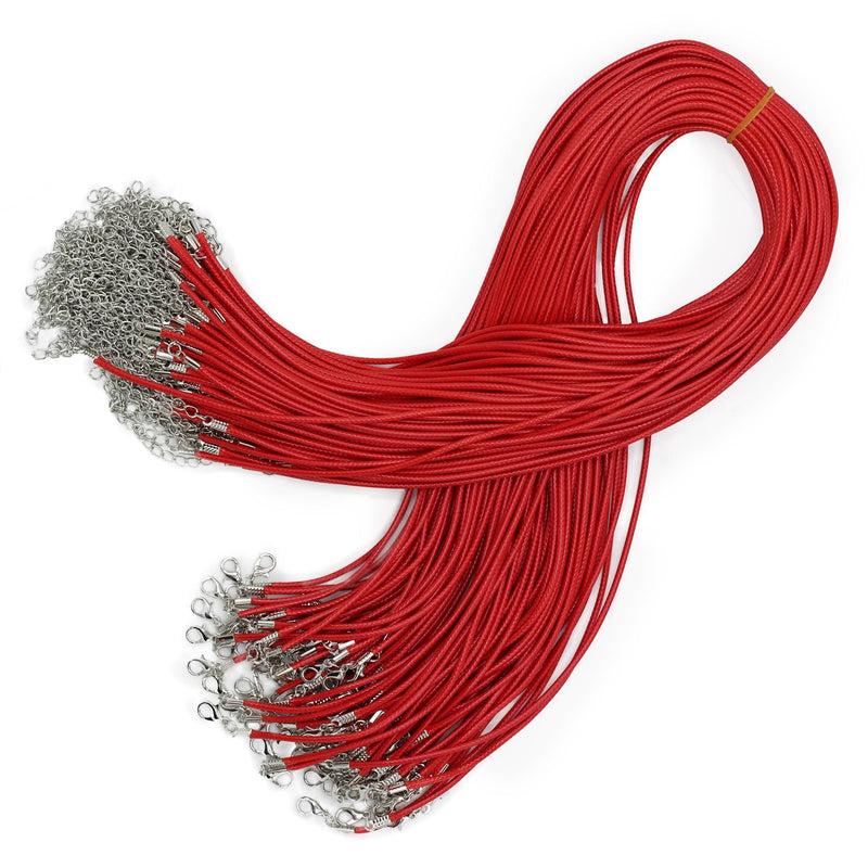 Waxed Pendant Cord - 2mm x 55cm - Red 105 product image