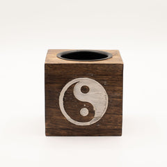 Square Mango Wood Oil Burner - Yin Yang product image 2