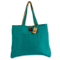 Jute & Cotton Reversible Big Bag - Teal product image 2