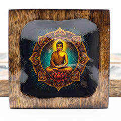 Lrg Enamelled Mango Tray Set - Buddha product image 3