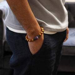Cedarwood Third Eye Chakra Bangle with Amethyst product image 3