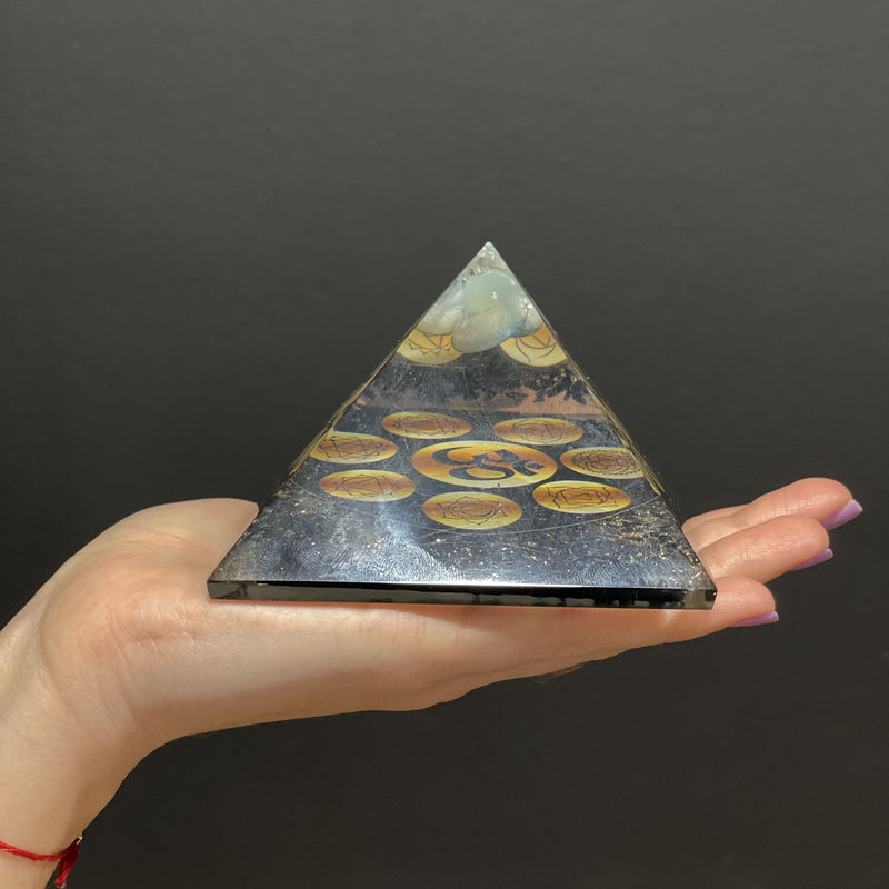 Orgonite Pyramid - Midnight Om Chakra - 90mm product image