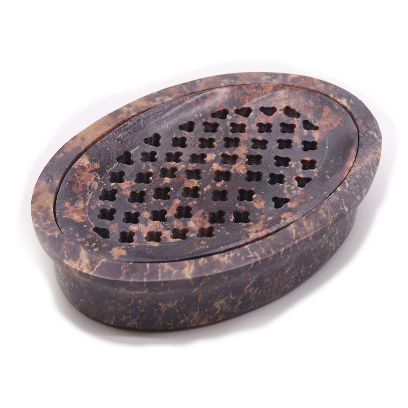 Soapstone Soap Dish & Drainer 11x8cm- Classic Oval product image