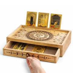 Sun Moon Carved Tarot Box with Drawer product image 2