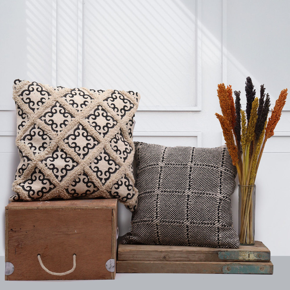 Classic Cushion Cover - Herringbone Fine Grey - 40x40cm product image 3