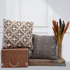 Classic Cushion Cover - Squares Grey - 40x40cm product image 2