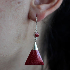 925 Silver Earrings - Triangle Double Drop product image 2