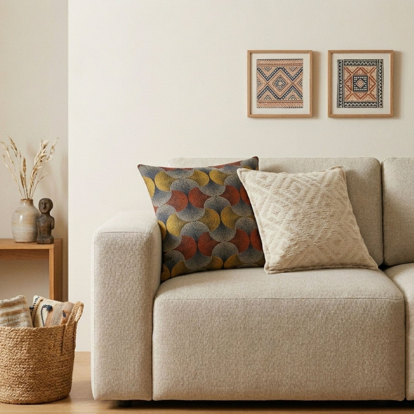 Classic Cushion Cover - Neutral Geo Creme - 45x45cm product image