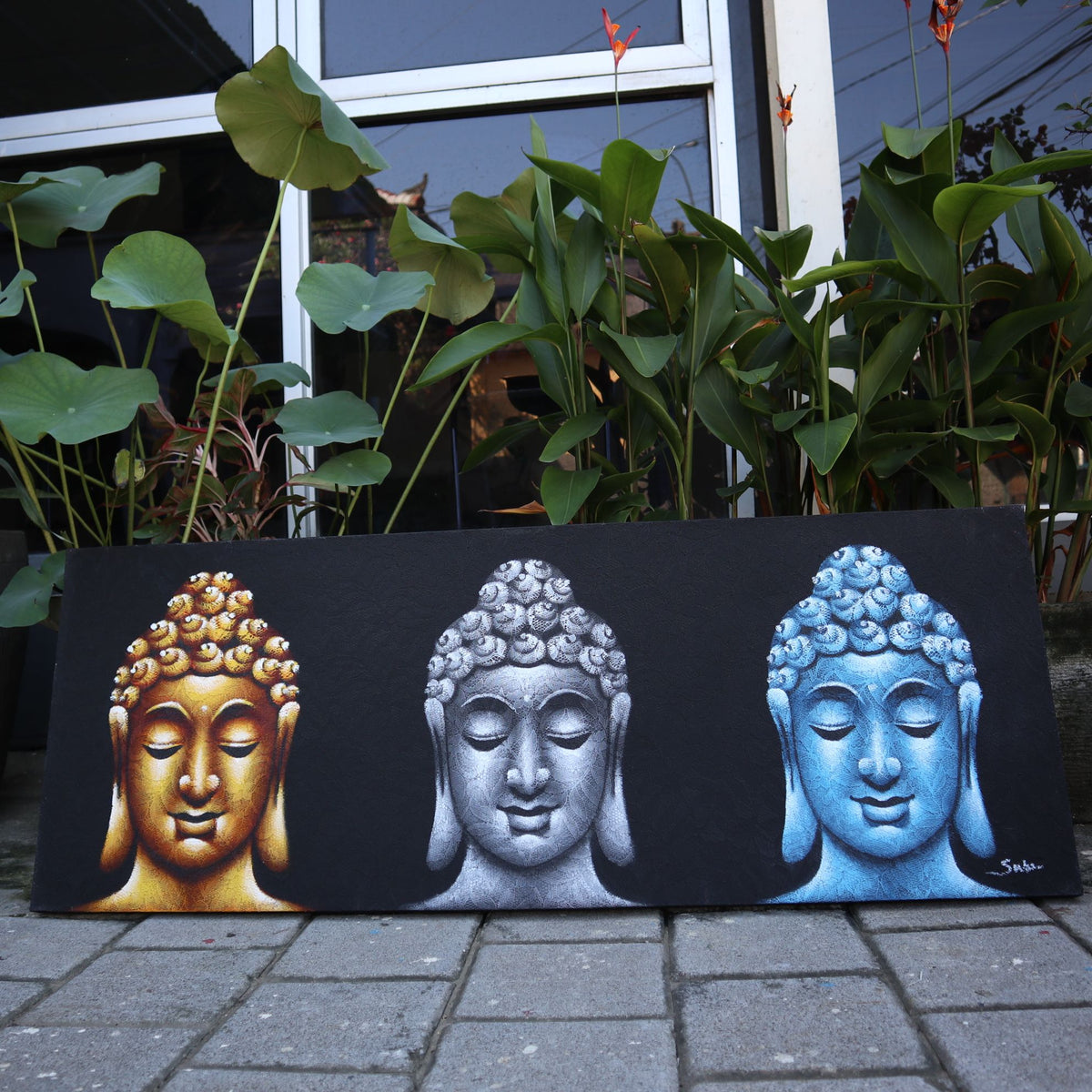 Buddha Painting - Three Heads Black product image 3