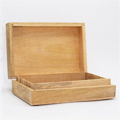Big Rectangle Box 21.5x14x6.3cm - Buddha Face Whitewash product image