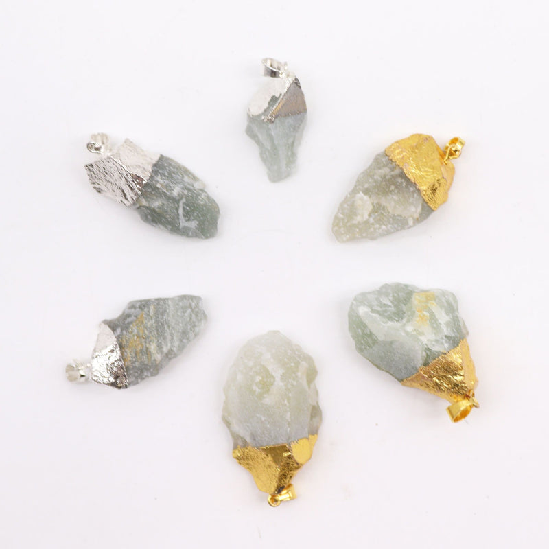 Gemstone Indian Jade Gold & Silver Plated Pendants (6 assorted) product image