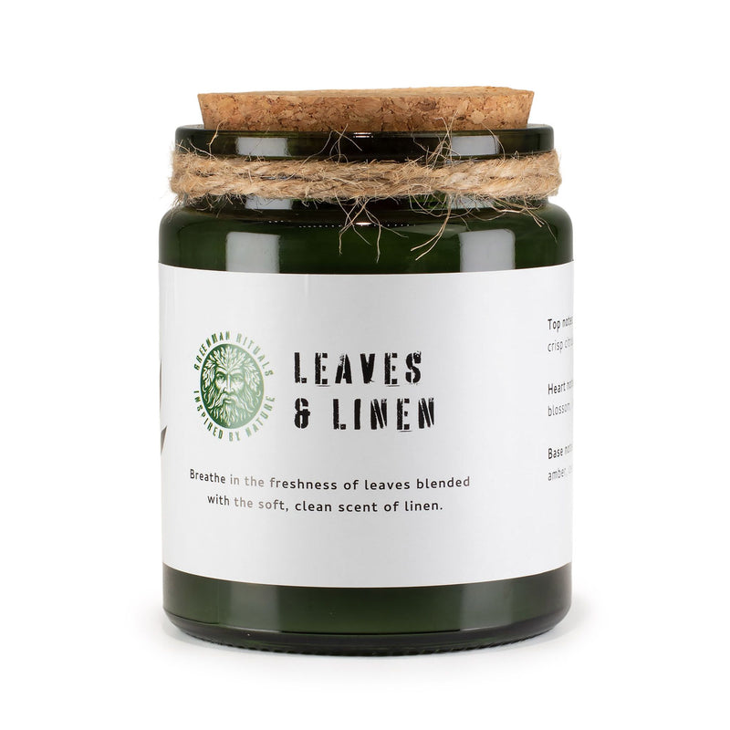 Greenman Woodwick Soy Candle - Leaves & Linen product image