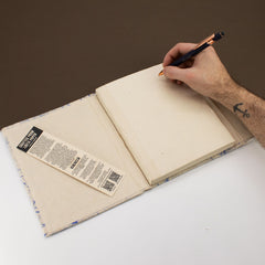 Lokta Mixed Blue Cotton Notebook – Large (21x15cm) – 45 Leaves – Includes Bookmark product image 4