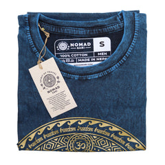 Nomad Sari Stonewashed Cotton T-Shirt – Chakra – Blue – Small product image 3