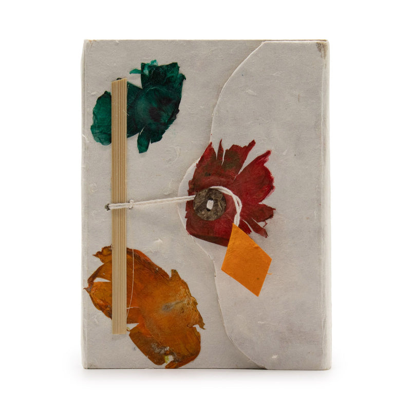 Med Lokta Button Lock Notebook (15x12cm) - 45 leafs - Crafted Real Himalayan Floral Design product image