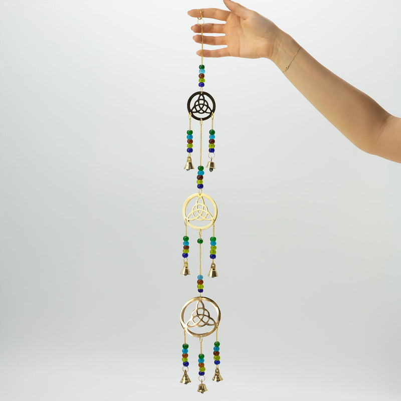 Indian Chimes - Brass Celtic Drop - 7 Bells product image