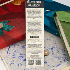 Lokta Mini Tiles Notebook – Large (21x15cm) – 45 Leaves – Includes Bookmark – Teal product image 4