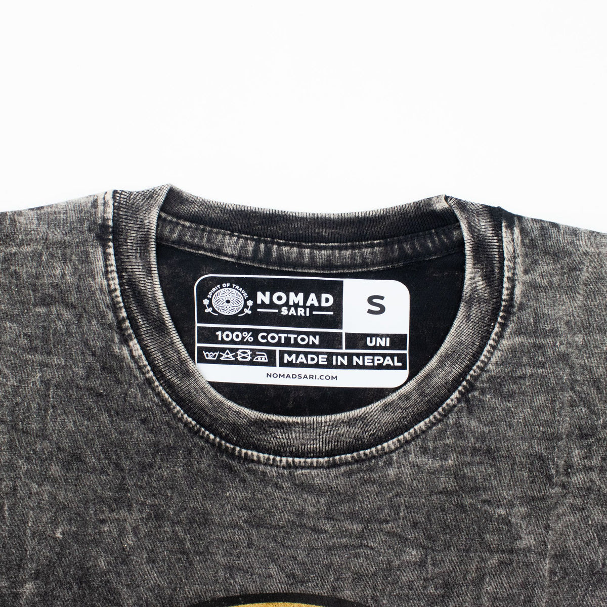 Nomad Sari Stonewashed Cotton T-Shirt - Rebel - Charcoal - Small product image 4