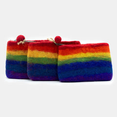 Natural Felt Zipper Pouch (asst) - Rainbow product image 2