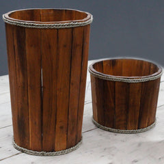 Large Wooden Storage Tub – Brown product image 4