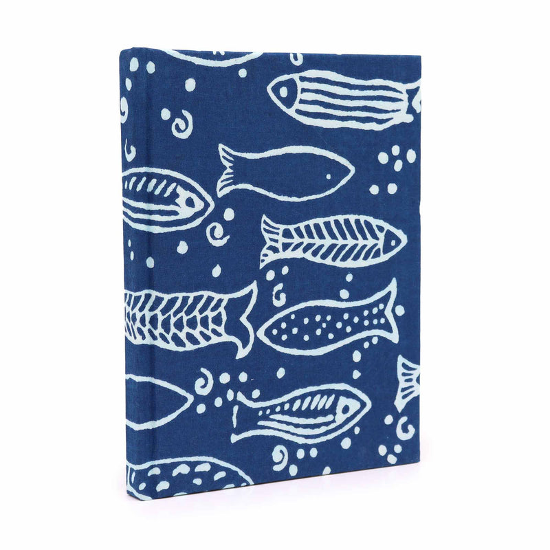 Cotton Bound Notebooks 20x15cm - 96 pages - Indigo Fish product image