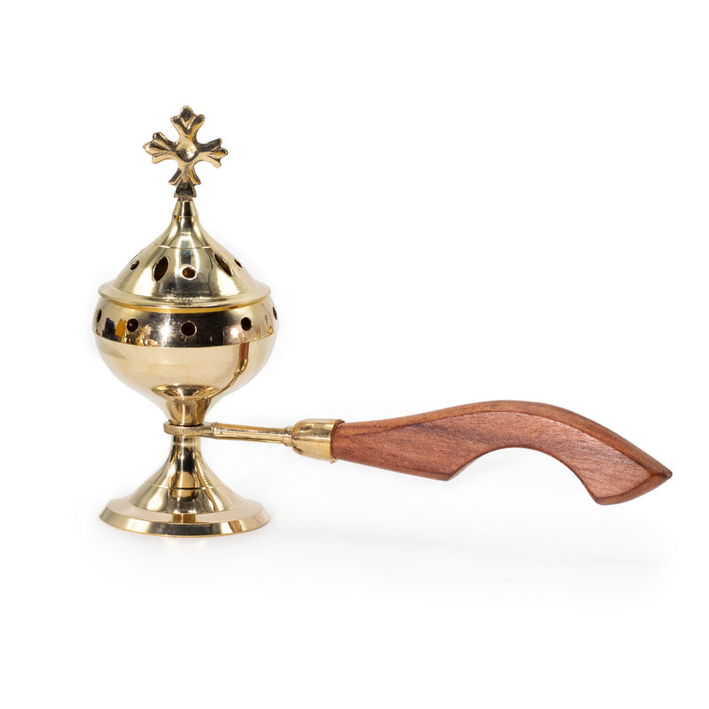 Censer Incense Burner with Wooden Handle - Cross product image