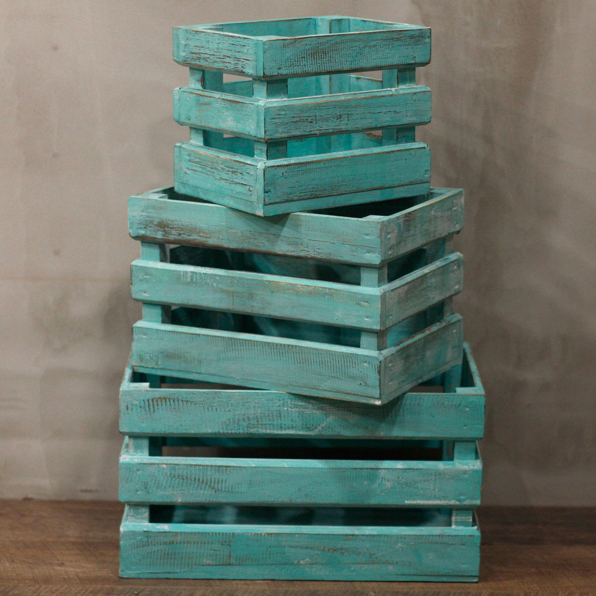Wooden Storage Crates – Greenwash (Set of 3) product image 3
