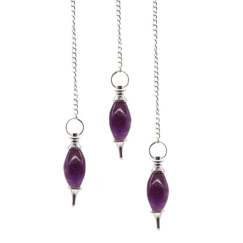 Lingam Shaped Gemstone Pendulum - Amethyst product image