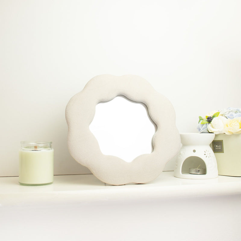 Soft Squiggly Mirror – Flower – Stone (25.4x25.4x2.3cm) product image