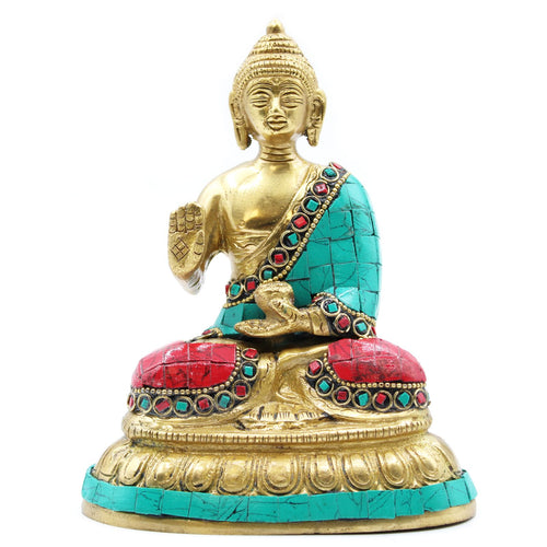 Brass Buddha Figure - Blessing - 15cm product image